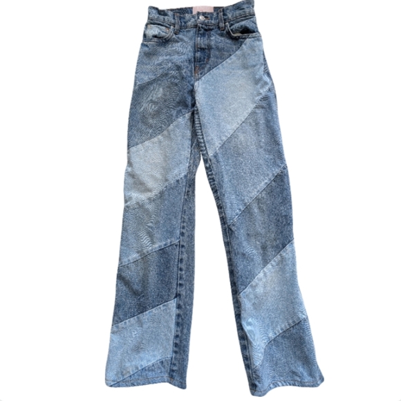 Revice Denim Patchwork High Waist Straight Leg Jeans Size 24 | Y2K Vintage Style - Picture 4 of 15